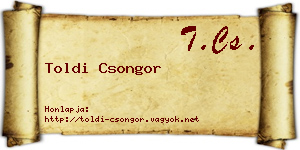 Toldi Csongor névjegykártya